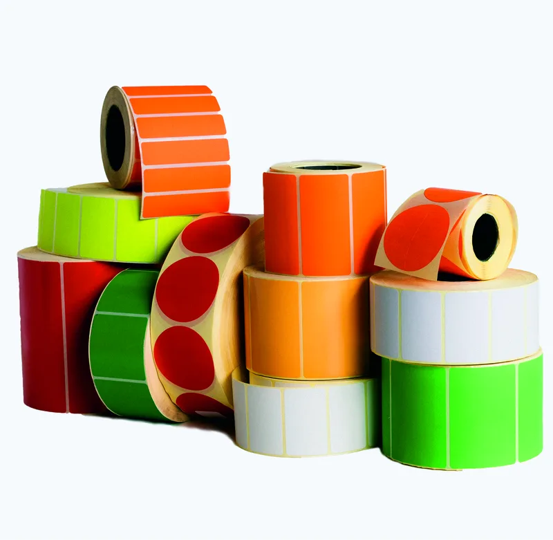 Self adhesive labels on rolls for food packaging